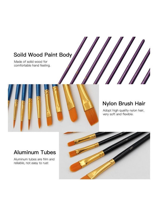 10pcs Acrylic Material Paint Brushes, Paintbrushes for Acrylic Oil Watercolor, Face Nail Art, Miniature Detailing & Rock Painting, Gift Giving - Image 3
